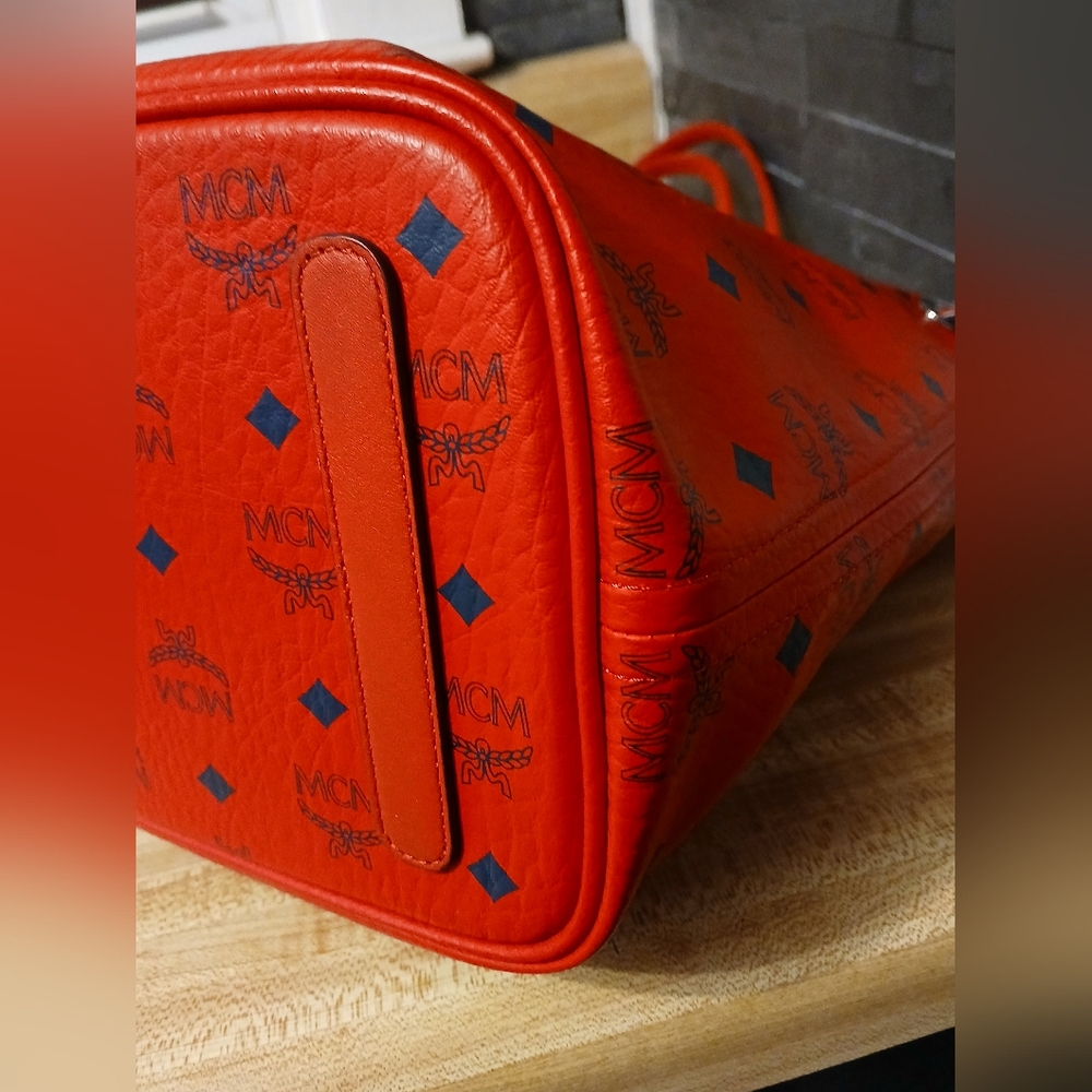 MCM Authentic Red & Black Tote Like New  (Stunning) - Picture 10 of 12